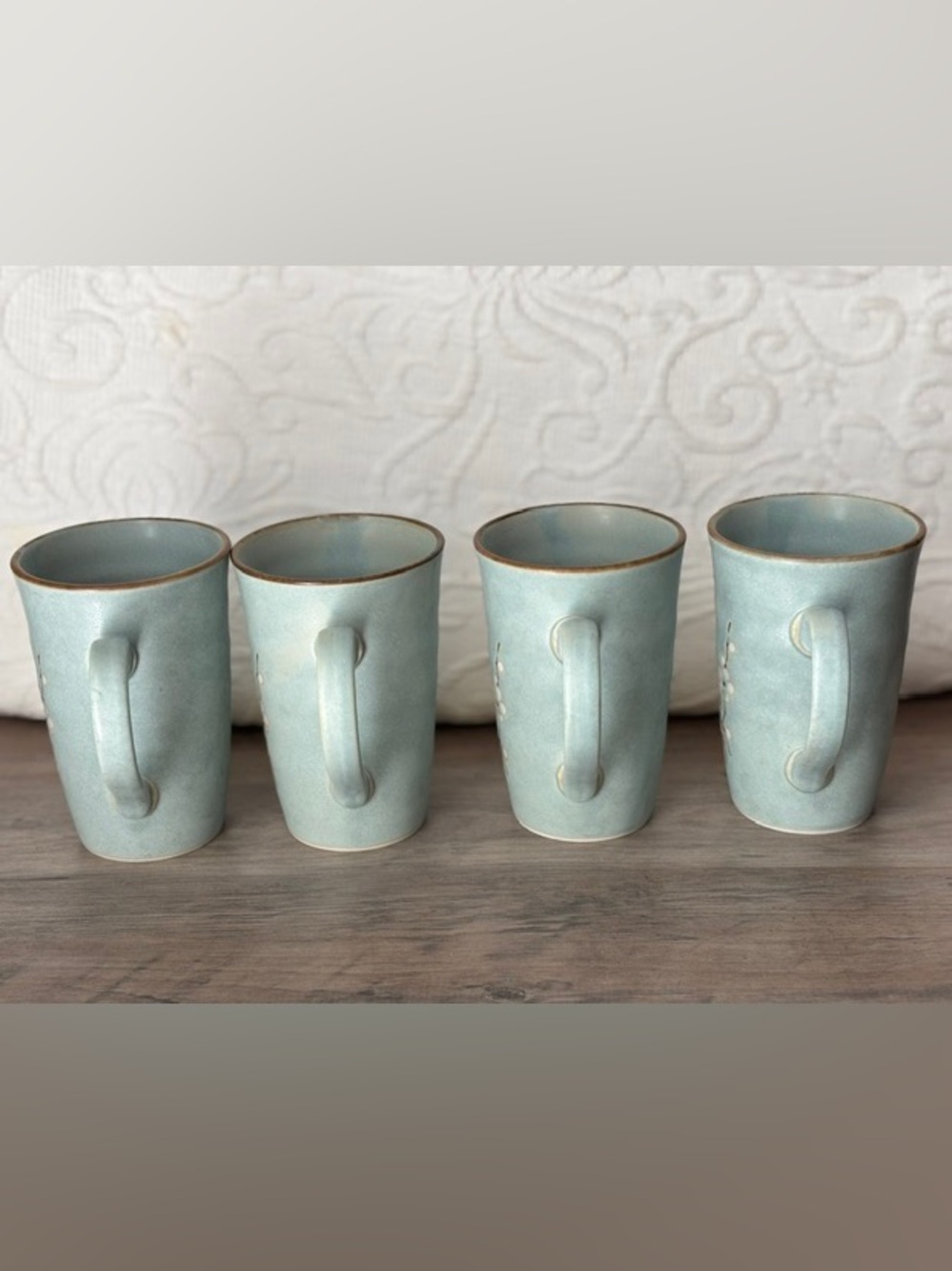 4 Kafuh Pottery Cherry ๐ Blossom Design Tall Mugs 12oz. - Picture 3 of 5